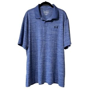 Under Armour Performance Polo Shirt HeatGear Blue Size XL